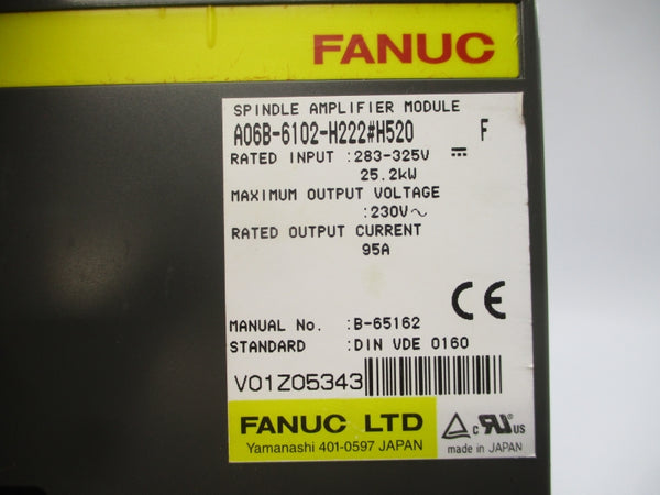 FANUC A06B-6102-H222#H520 283-325V 95A (AS PICTURED) NSNP