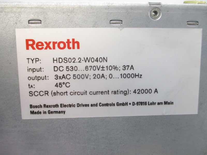 REXROTH HDS02.2-W040N 670VDC 37A NSNP