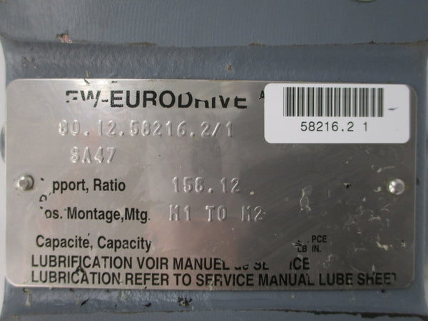 SEW-EURODRIVE SA47DT71C4BMG05HFASAX 240/480V 1.32/0.66A 158.12:1 NSNP