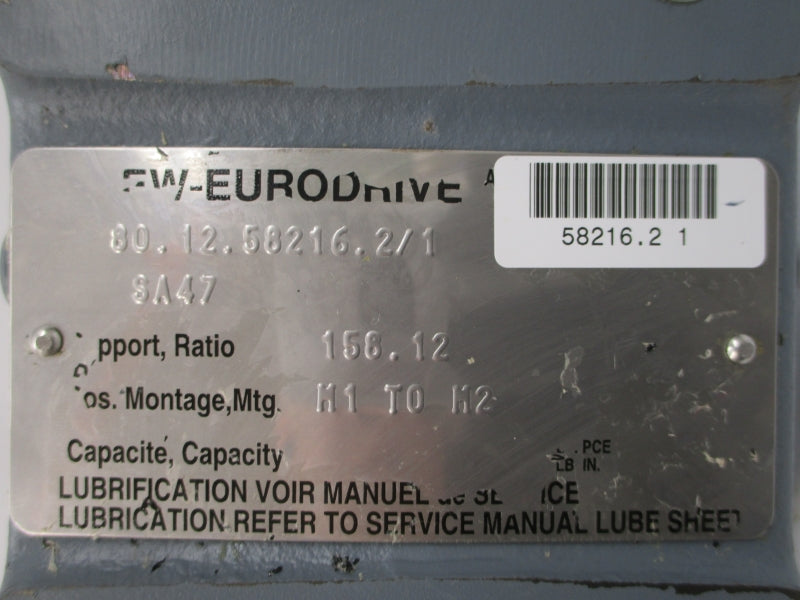 SEW-EURODRIVE SA47DT71C4BMG05HFASAX 240/480V 1.32/0.66A 158.12:1 NSNP