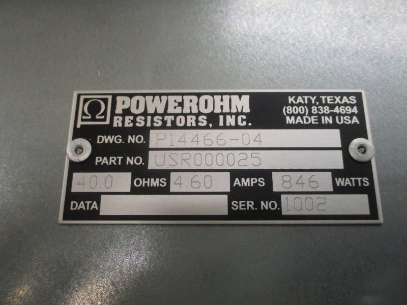 POWEROHM RESISTORS USR000025 4.60A NSMP