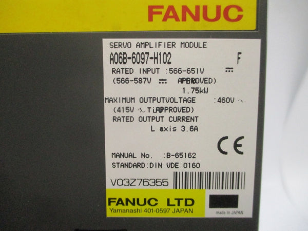 FANUC A06B-6097-H102 566-651V 3.6A NSMP
