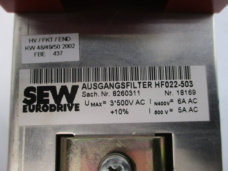 SEW-EURODRIVE HF022-503 500VAC 5A NSNP