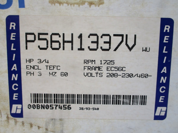 RELIANCE ELECTRIC P56H1337V 208-230/460-480V 2.9-2.6/1.3-1.5A NSMP