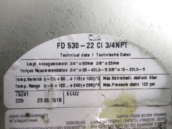 CONTINENTAL FD530-22 120PSI 3/4" NSNP