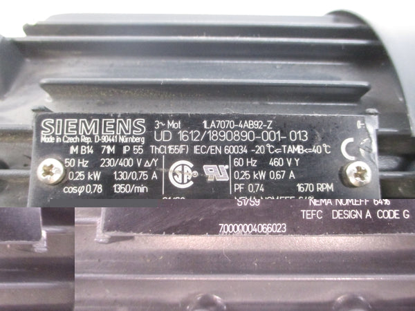 SIEMENS 2KJ3732-5CD11-4AB1-Z 230/400-460V 1.30/0.75-0.67A 80:1 NSNP