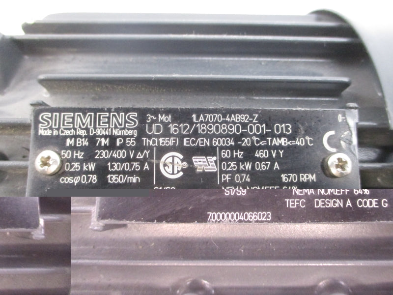 SIEMENS 2KJ3732-5CD11-4AB1-Z 230/400-460V 1.30/0.75-0.67A 80:1 NSNP