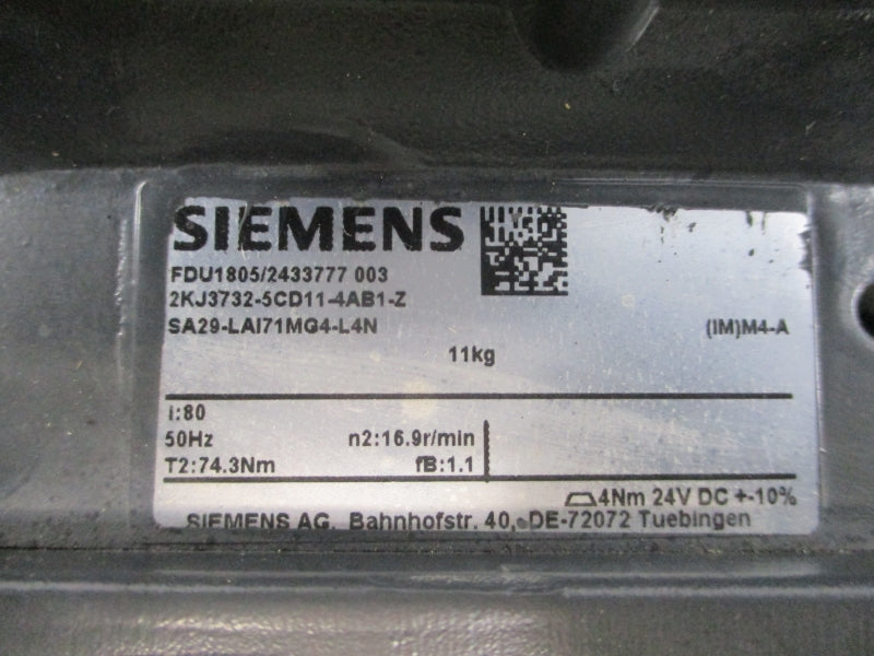 SIEMENS 2KJ3732-5CD11-4AB1-Z 230/400-460V 1.30/0.75-0.67A 80:1 NSNP
