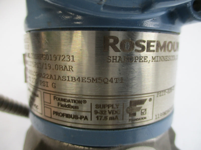 ROSEMOUNT 3051CG4A22A1AS1B4E5M5Q4T1 10.5-42.4VDC 275PSI UNMP