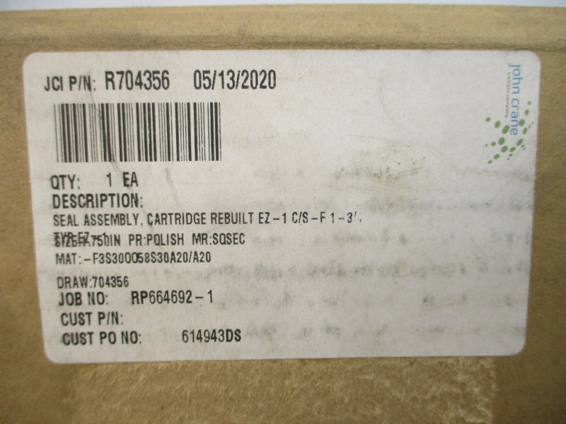 JOHN CRANE EZ-1C/S-F1-3/4 R704356 REMAN