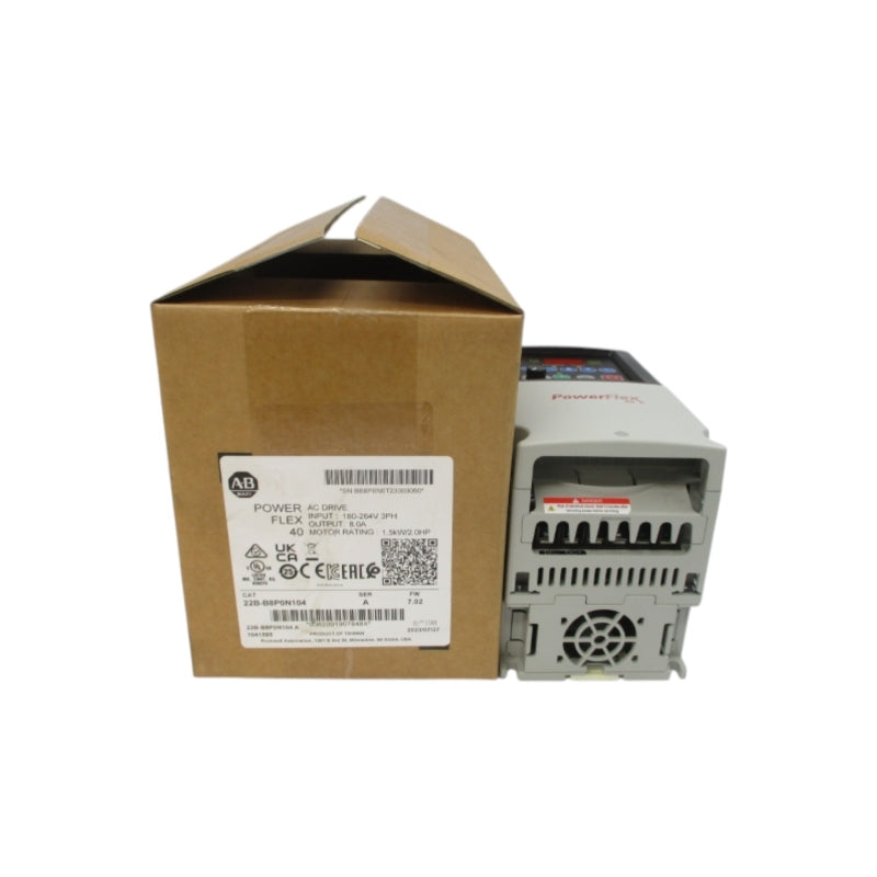 ALLEN BRADLEY 22B-B8P0N104 SER. A F/W 7.02 180-264VAC 9.5A NSMP