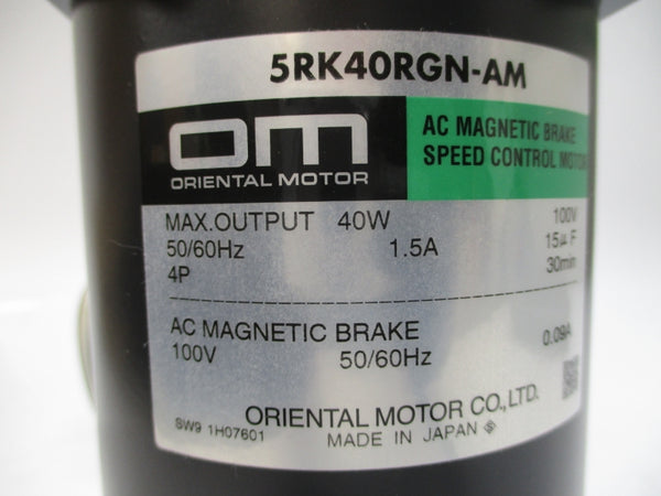 ORIENTAL MOTOR 5RK40RGN-AM 100VAC 1.5A NSMP