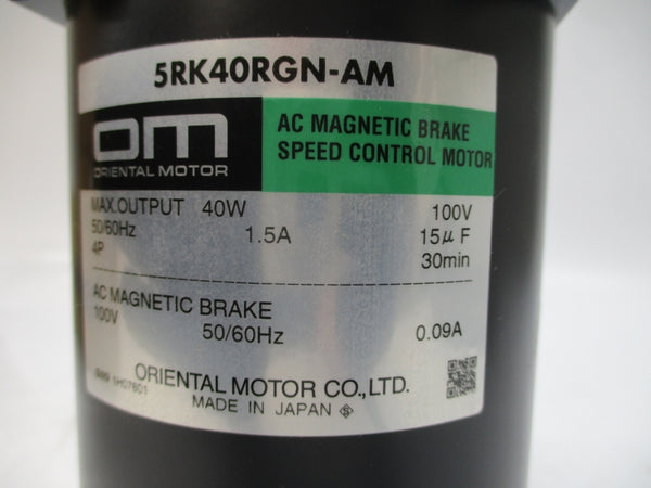 ORIENTAL MOTOR 5RK40RGN-AM 100VAC 1.5A NSMP