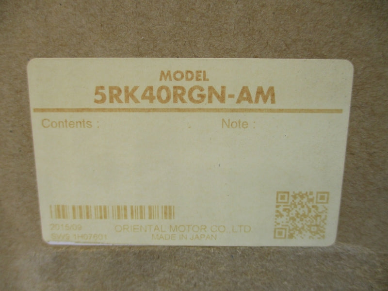 ORIENTAL MOTOR 5RK40RGN-AM 100VAC 1.5A NSMP