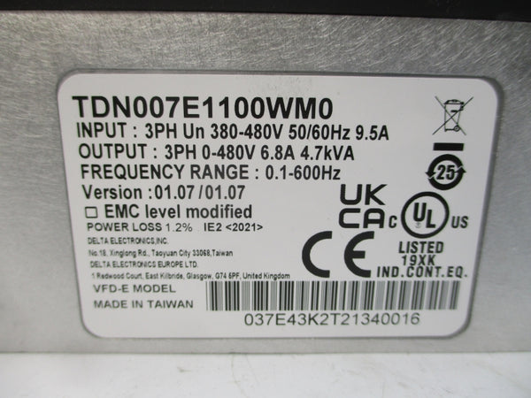 DELTA ELECTRONICS TDN007E1100WM0 380-480V 9.5A NSMP