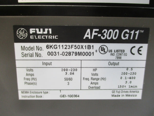 FUJI ELECTRIC 6KG1123F50X1B1 200-230V 3.06A NSMP