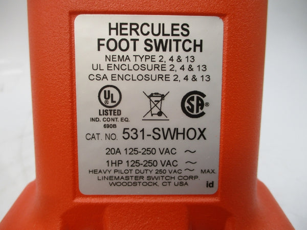 LINEMASTER 531-SWHOX 125-250VAC 20A NSMP