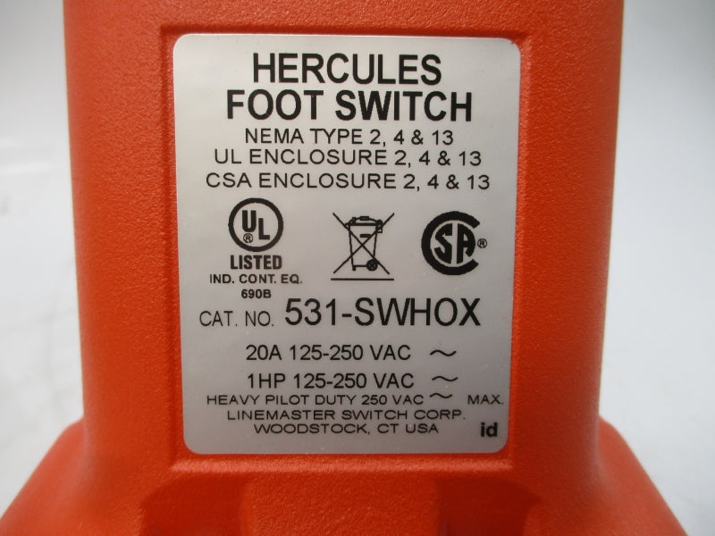 LINEMASTER 531-SWHOX 125-250VAC 20A NSMP