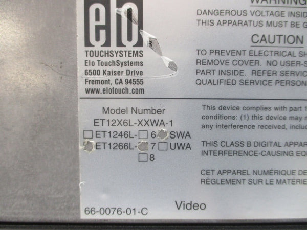 ELO ET1266L-7SWA-1 ET12X6L-XXWA-1 100-240V 0.4A NSNP