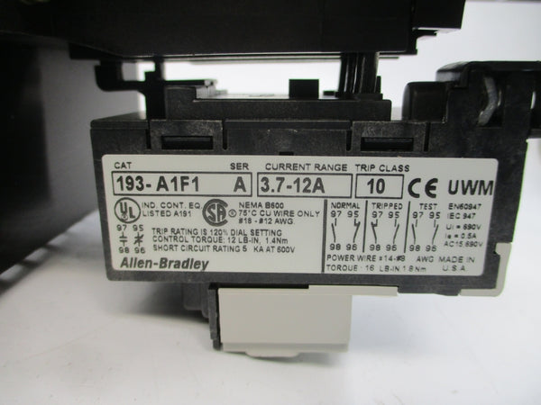 ALLEN BRADLEY 150-A09NB-F1 SER. A 380/480VAC 9A (BR/WH) NSMP