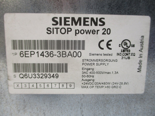 SIEMENS 6EP1436-3BA00 400-500VAC 1.3A NSMP