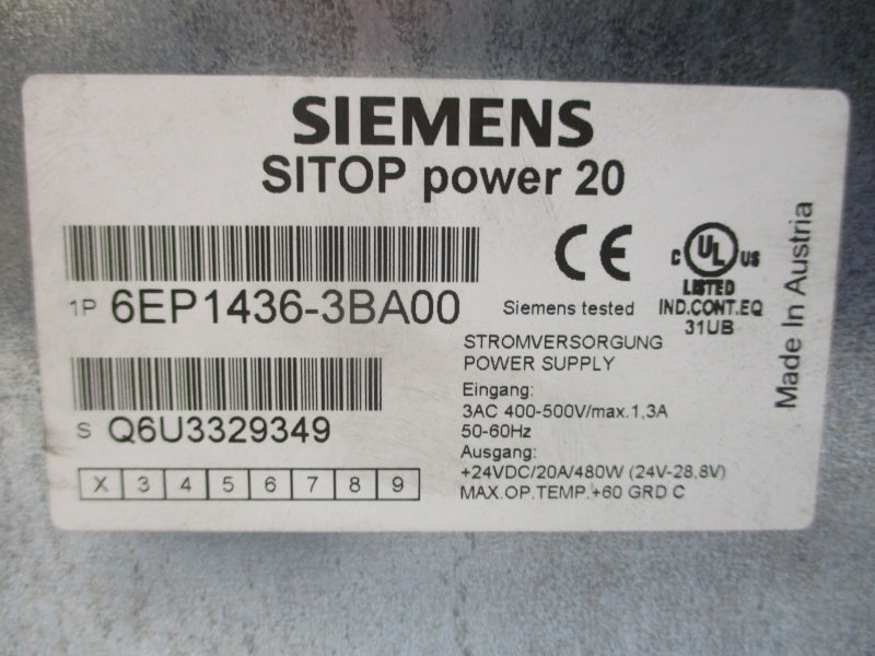 SIEMENS 6EP1436-3BA00 400-500VAC 1.3A NSMP