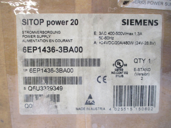 SIEMENS 6EP1436-3BA00 400-500VAC 1.3A NSMP