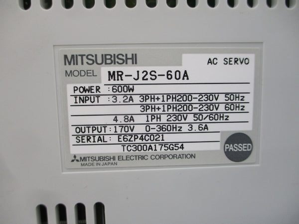 MITSUBISHI MR-J2S-60A 200-230VAC 3.2/4.8A NSMP
