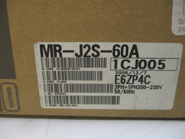 MITSUBISHI MR-J2S-60A 200-230VAC 3.2/4.8A NSMP