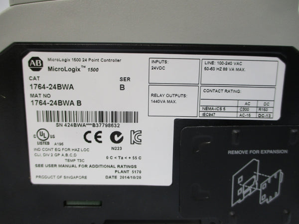 ALLEN BRADLEY 1764-24BWA SER. B 24VDC NSMP