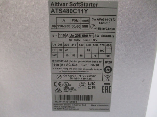 SCHNEIDER ELECTRIC ATS480C11Y 208-690V 110A NSMP