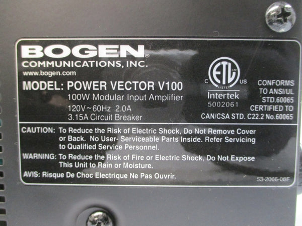 BOGEN V100 120V 2.0A NSMP