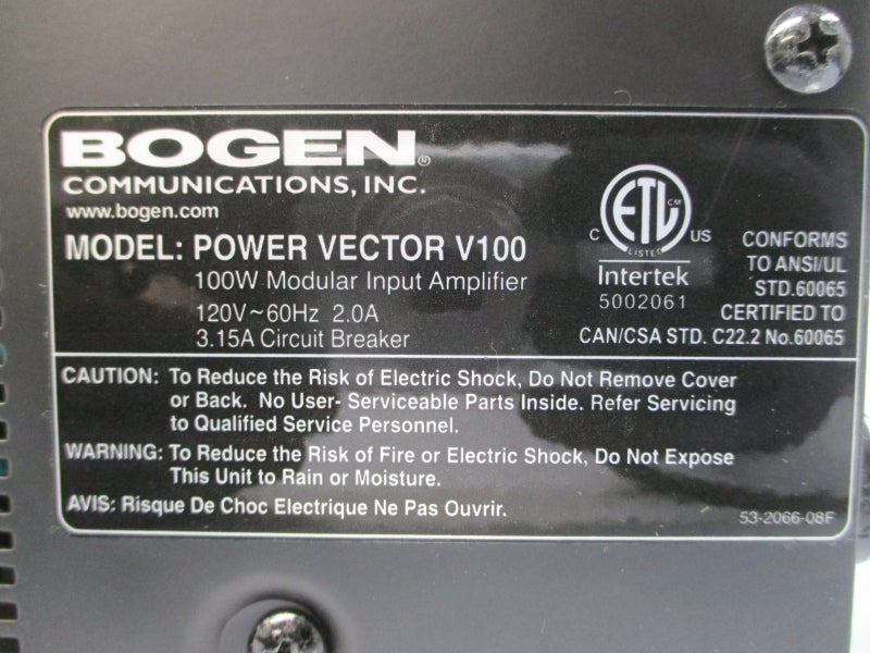 BOGEN V100 120V 2.0A NSMP