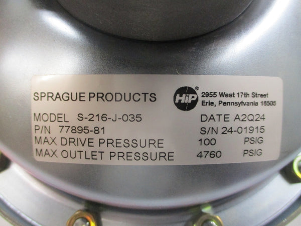 SPRAGUE PRODUCTS S-216-J-035 77895-81 4760PSI NSMP