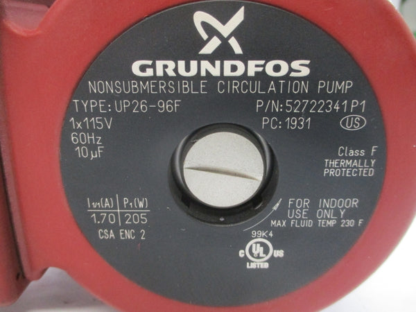 GRUNDFOS UP26-96F 52722341P1 115V (MISSING COVER) NSMP