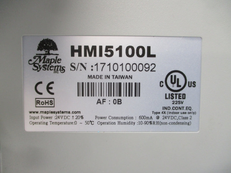 MAPLE SYSTEMS HMI5100L 24VDC NSMP