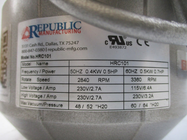 REPUBLIC MANUFACTURING HRC101 115/230V 6.4/3.2A NSNP
