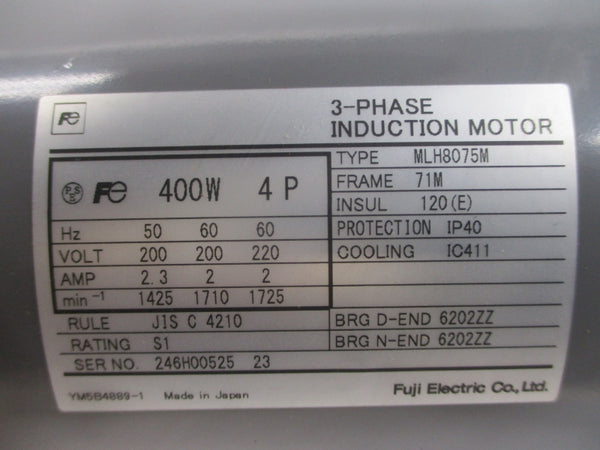 FUJI ELECTRIC MLH8075M 200/220V 2/2.3A NSNP