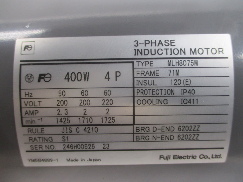 FUJI ELECTRIC MLH8075M 200/220V 2/2.3A NSNP
