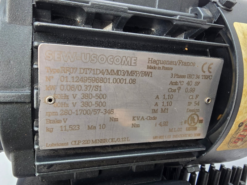 SEW-EURODRIVE RF07DT71D4/MM03/MFP/BW1 380-500V 1.10A NSNP