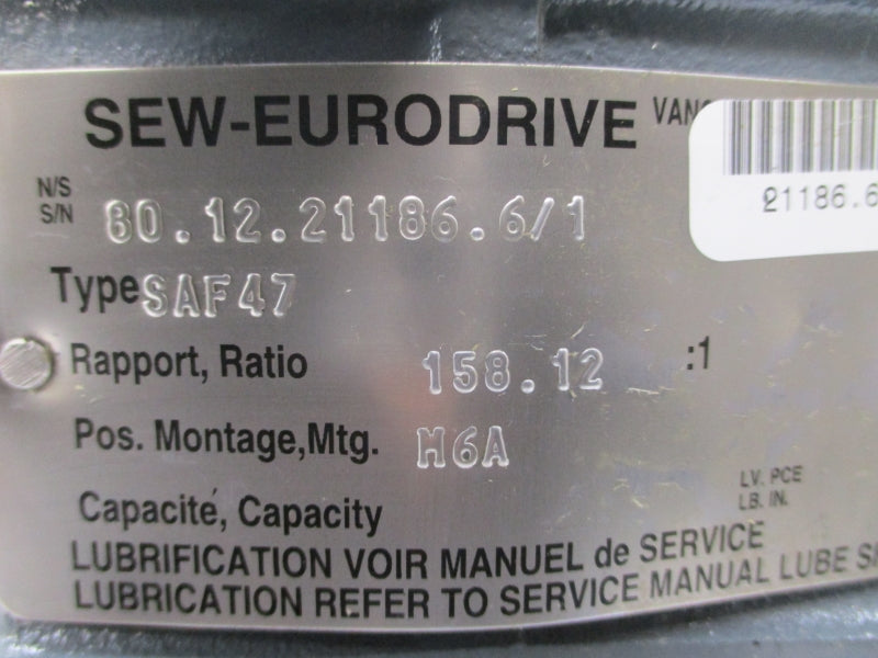 SEW-EURODRIVE SAF47DT71C4NV11A 460V .66A NSNP