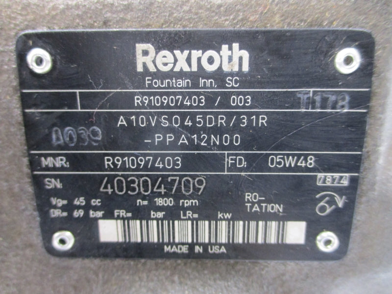 REXROTH A10VS045DR/31R-PPA12N00 R910907403/003 NSNP
