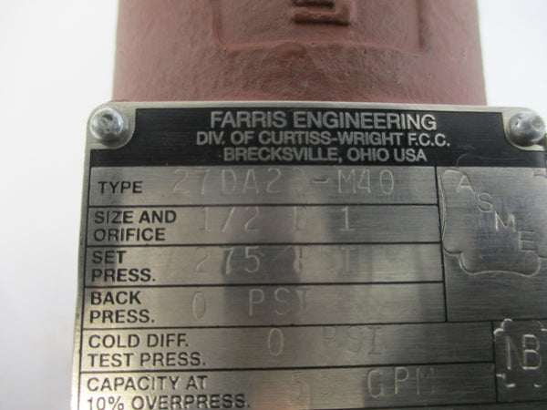 FARRIS ENGINEERING 27DA23-M40 275PSI 1/2" NSNP