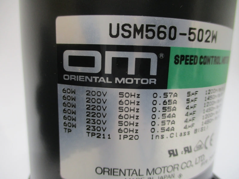 ORIENTAL MOTOR MSS560-502WJ-6 200-220/230V 0.54-0.57/0.65A NSMP