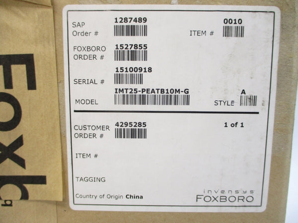 FOXBORO IMT25-PEATB10W-G 100/240VAC NSMP