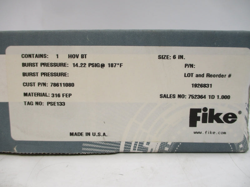 FIKE 78611080 14.22PSI 6" NSMP