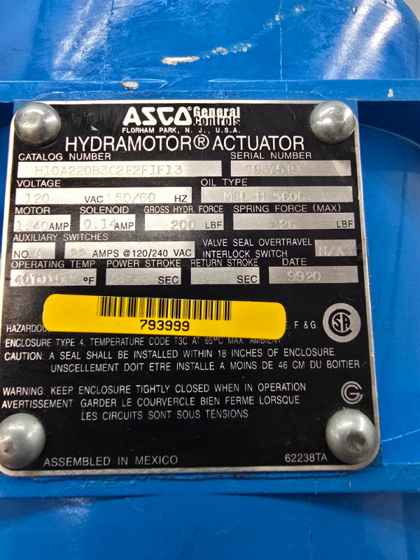 ASCO H10A220B3C2E2F1F13 120/240VAC 22A NSNP