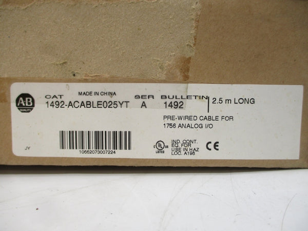 ALLEN BRADLEY 1492-ACABLE025YT SER. A (BR/WH) NSMP