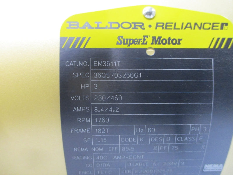 BALDOR EM3611T 36Q570S266G1 230/460V 8.4/4.2A NSNP