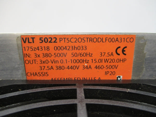 DANFOSS 175Z4318 VLT5022PT5C2OSTRODLF00A31CO 380-500V 37.5A UNMP